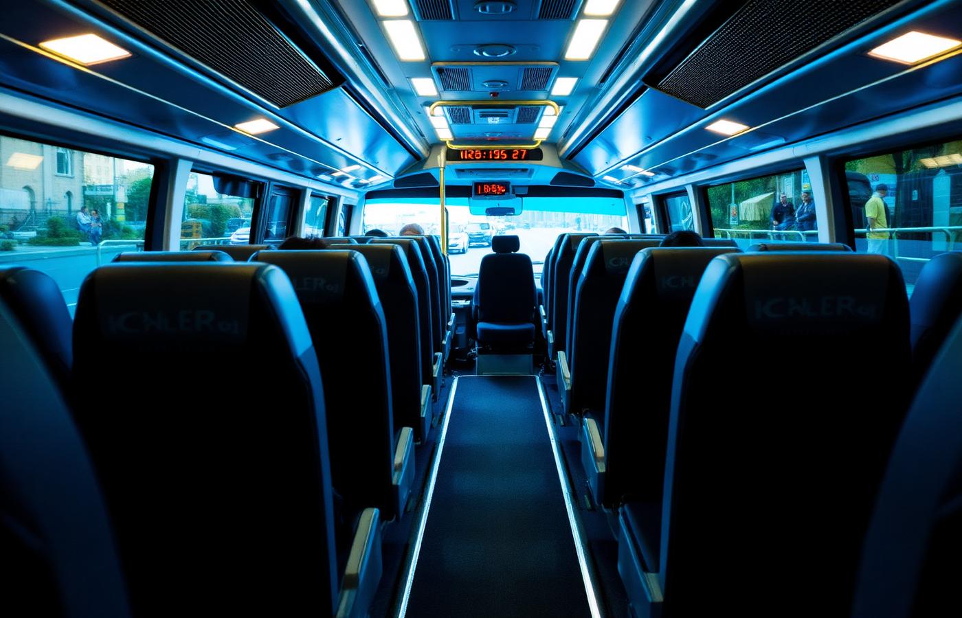 Interior de ônibus de turismo